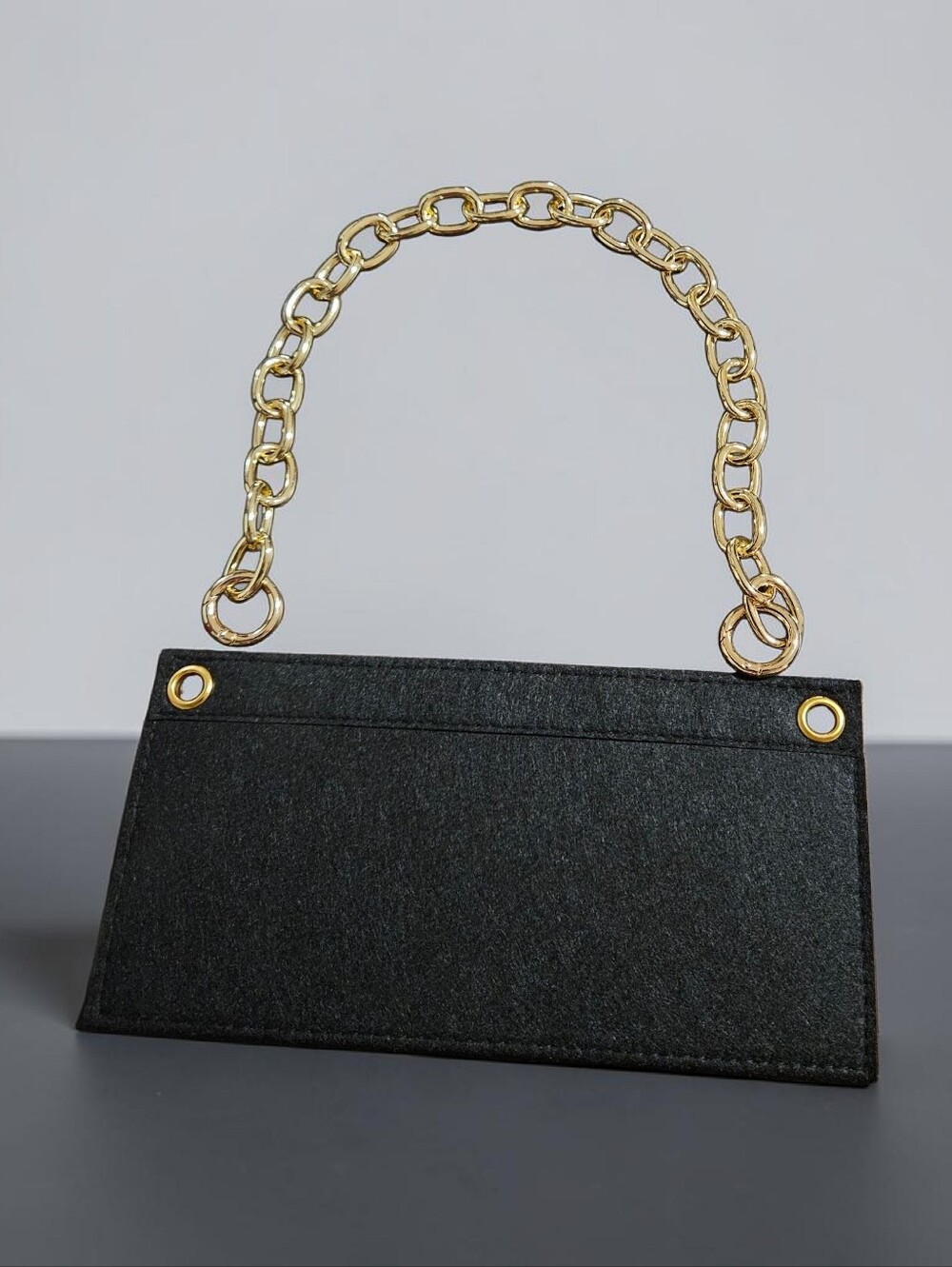 Gold Chunky Paper Clips Chain For Purse  or Clutch w/ Felt Wallet Insert ~ NWOT